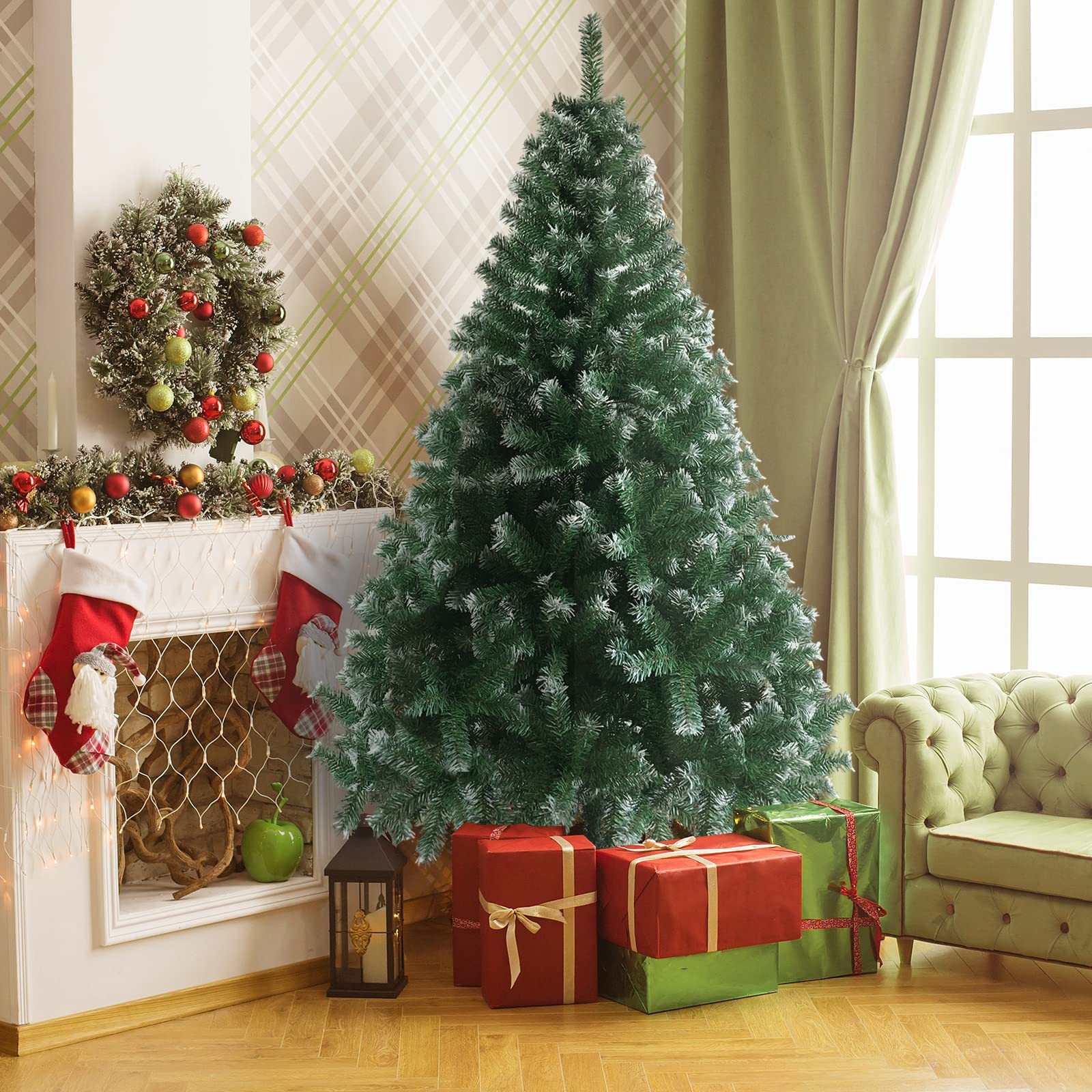 Amazon.com: Karl home 6FT Partially Flocked Spruce Christmas
